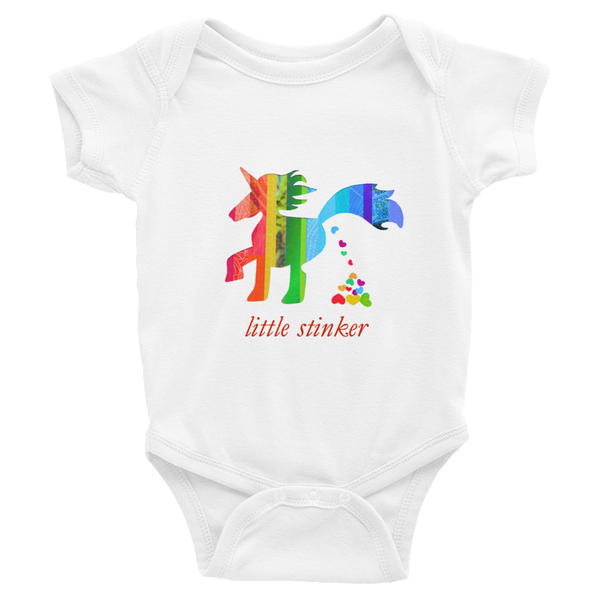 CB001 Unicorn Little Stinker Baby Onesie Poop Heart