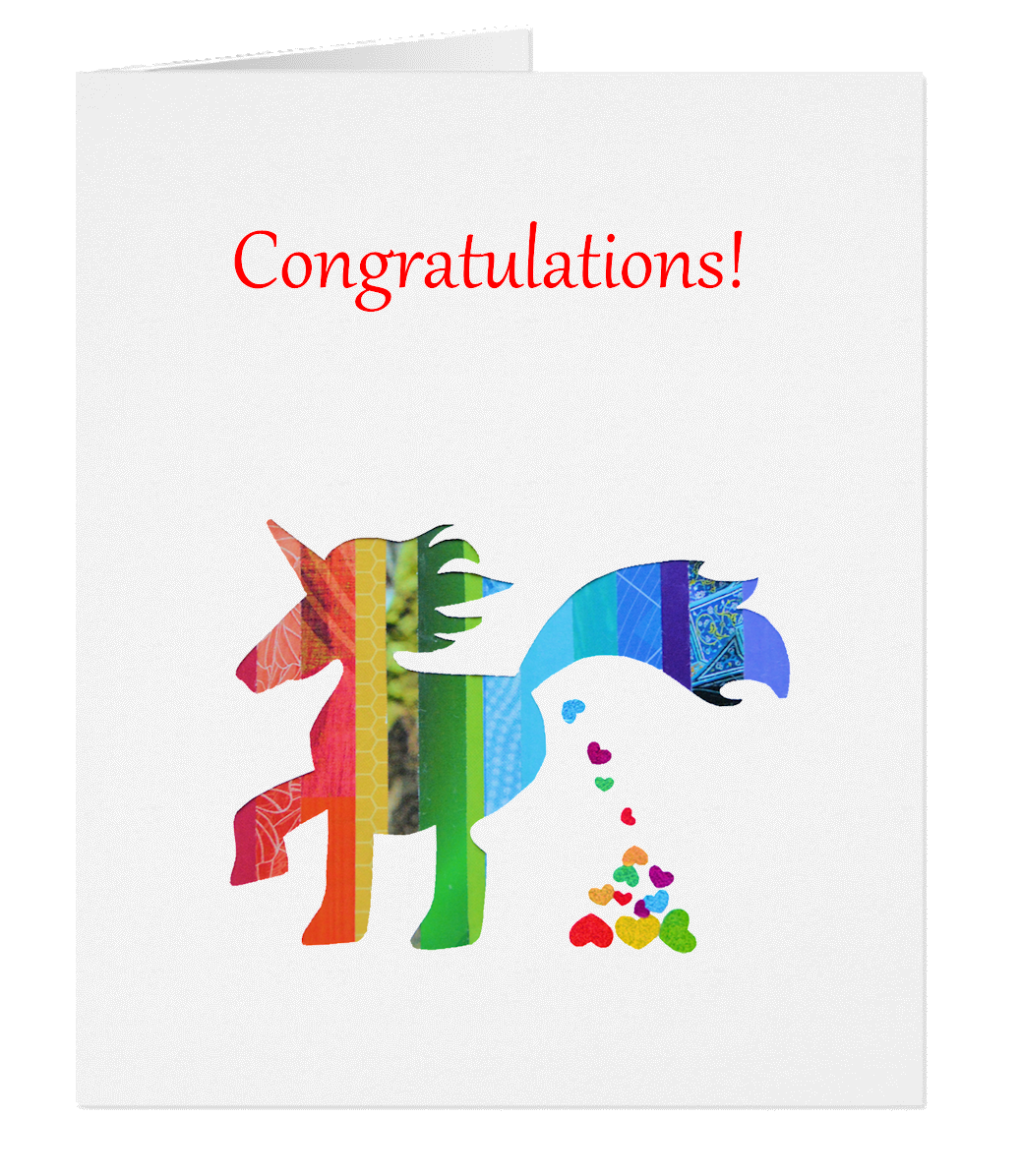 GC006 Unicorn Congratulations Card (Baby Shower) - Poop Heart
