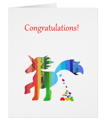 GC006 Unicorn Congratulations Card (Baby Shower)