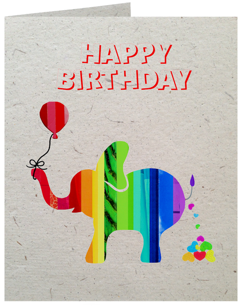 GC012 Poop Paper!! Elephant Birthday Card