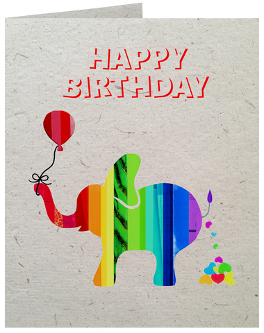 GC012 Poop Paper!! Elephant Birthday Card