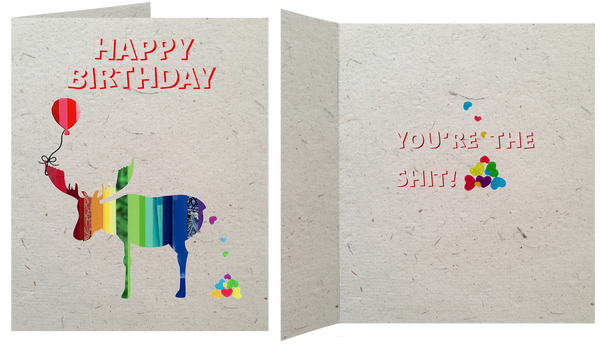 GC014 Poop Paper!! Moose Birthday Card