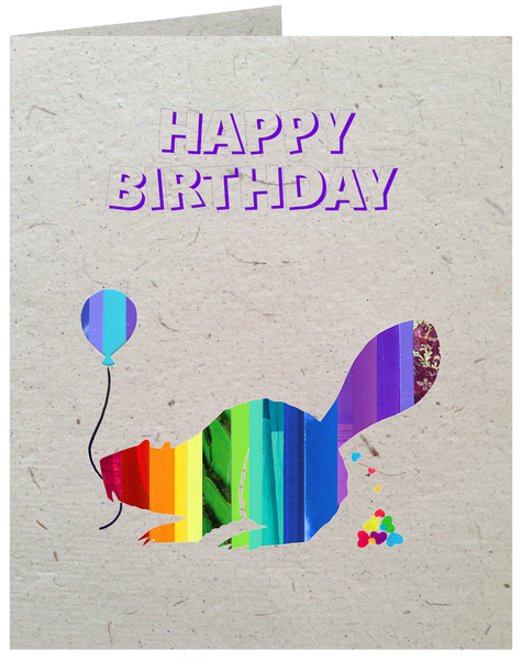 GC015 Poop Paper!! Beaver Birthday Card (Blank Inside)
