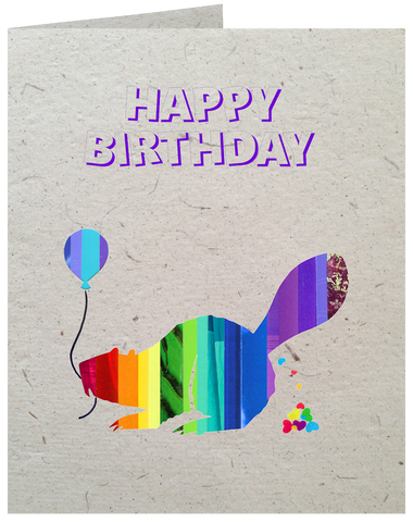 GC015 Poop Paper!! Beaver Birthday Card (Blank Inside)