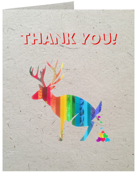 GC016 Poop Paper!! Elk Thank You Card