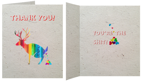 GC016 Poop Paper!! Elk Thank You Card
