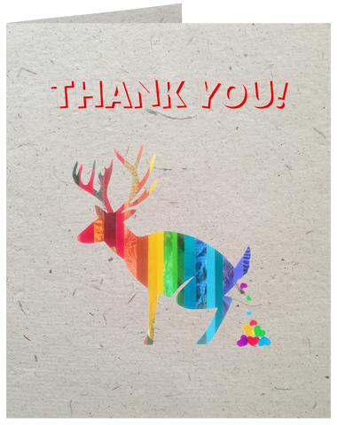 GC016 Poop Paper!! Elk Thank You Card